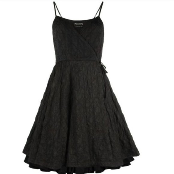 All Saints Black Silk Quilted Flag Dress UK6 US2 - Picture 2 of 12